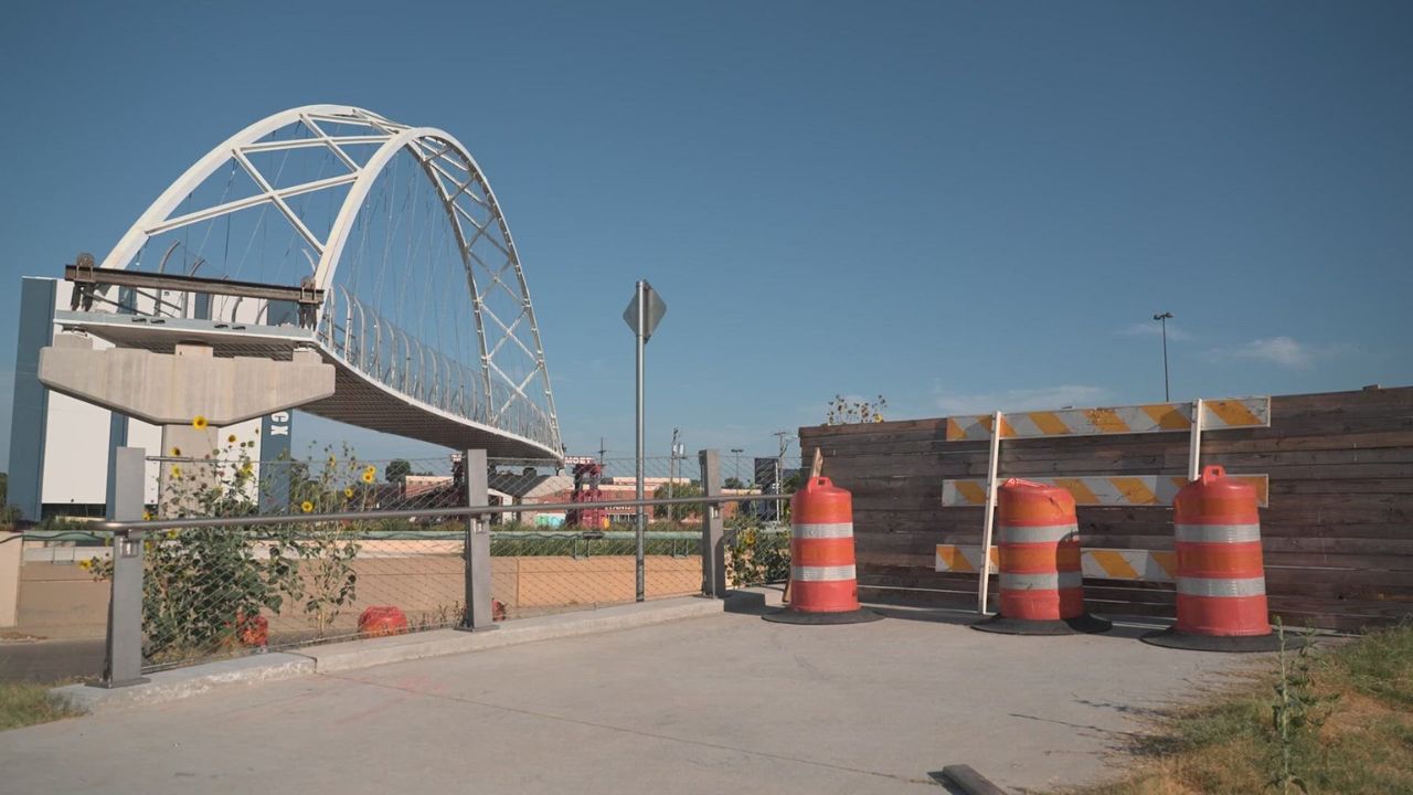 Texas Department of Transportation installed a New pedestrian bridge across the Central Expressway in Dallas.