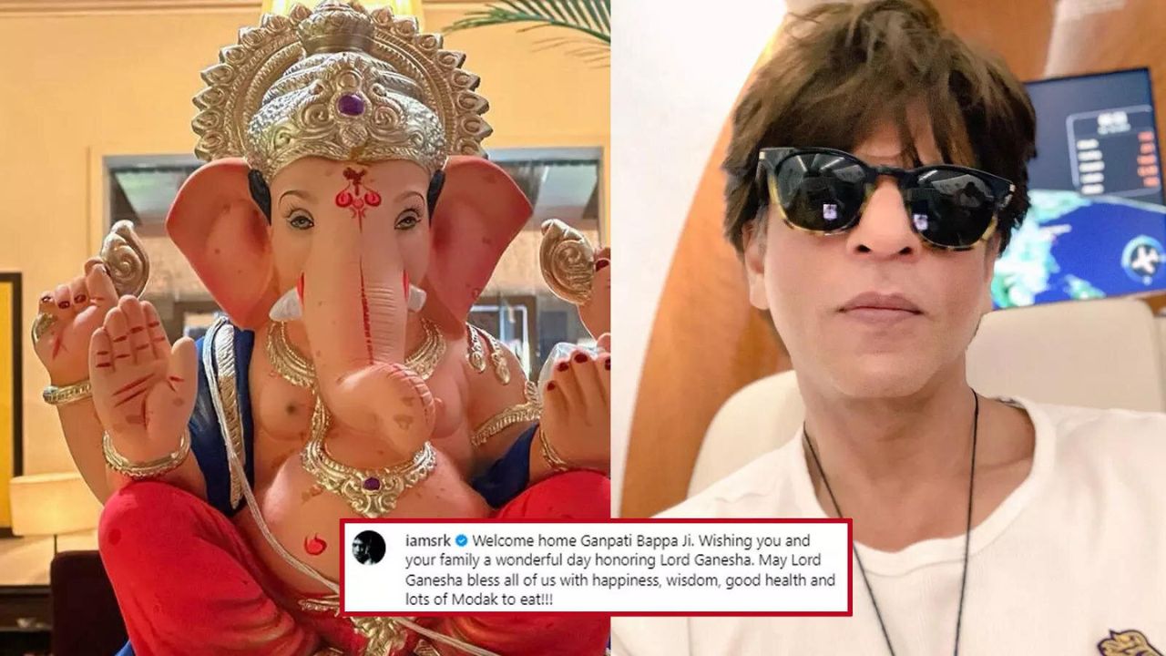 Shah Rukh Khan welcomed Lord Ganesha home and share his wishes of happiness, wisdom and good health