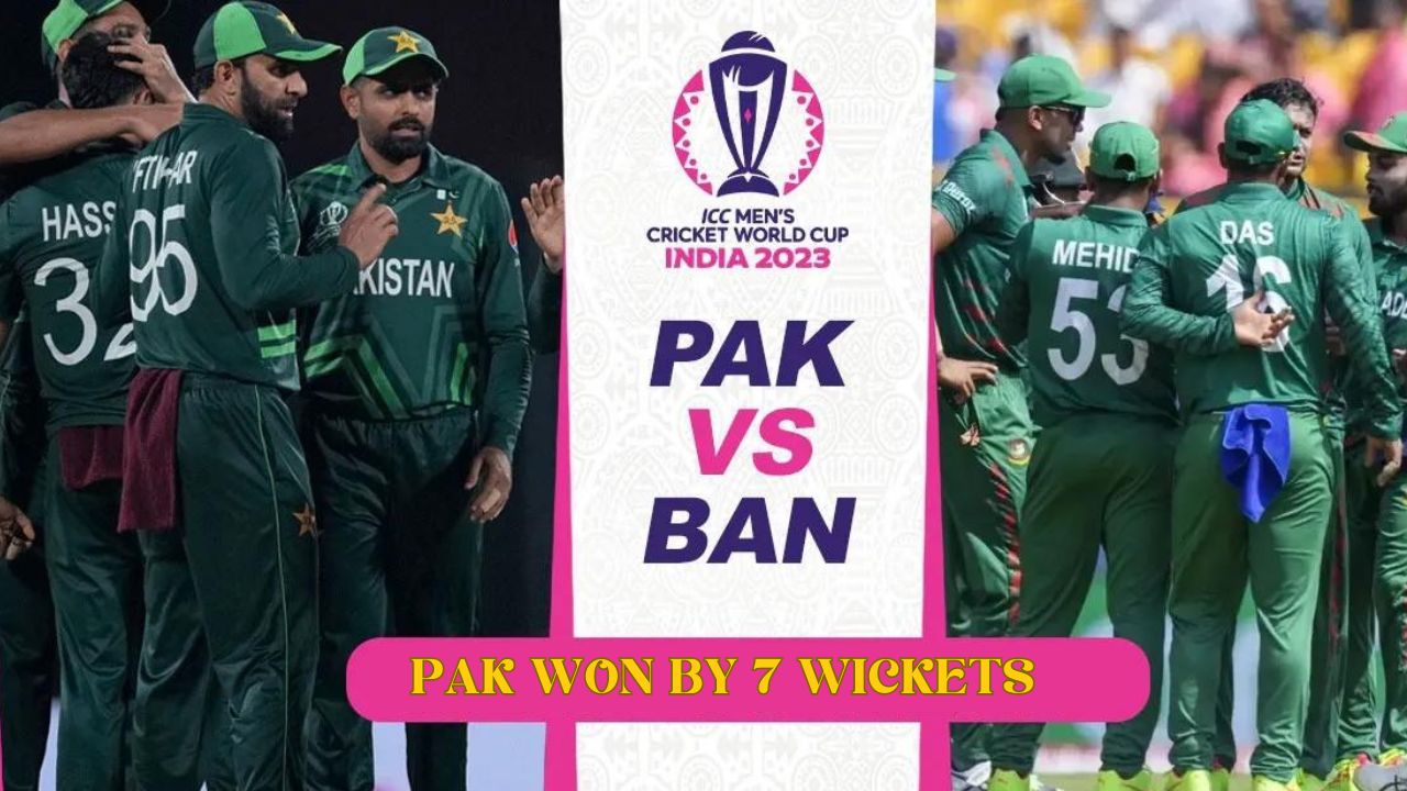 World Cup 2023: Pakistan Dominates Bangladesh with a Convincing 7-Wicket Win