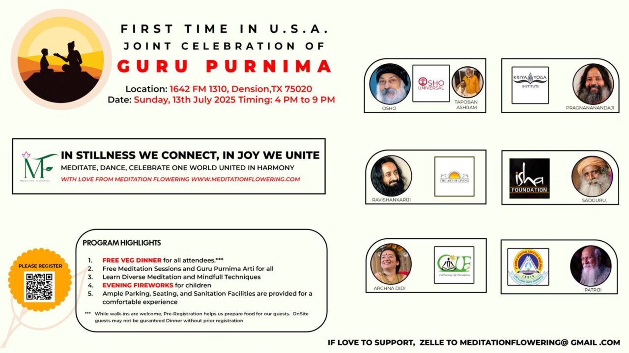 Grand Guru Purnima Celebrating Multiple Meditation Guru